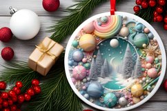 Round Christmas Ornament Sublimation|Clipart Product Image 2