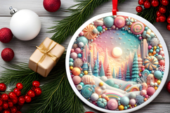 Round Christmass Ornament PNG Product Image 2