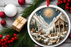 Round Christmass Ornament PNG Product Image 2