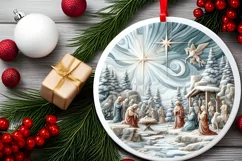 Round Christmas Ornament Sublimation|Clipart Product Image 2