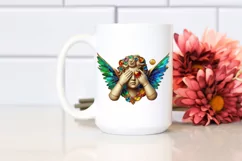 Cupid Angel Of Love Gesture Watercolor Florals Clipart Product Image 3