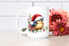 Cute Baby Bird with Santa Hat, Transparent PNG Product Image 2
