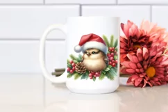 High Baby Bird with Santa Hat PNG Product Image 2