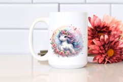Cute Baby Unicorn Spring Petals Clipart Product Image 2