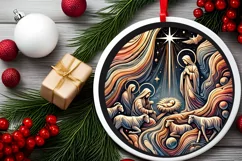 Round Christmas Ornament Sublimation|Clipart Product Image 1