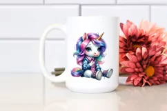 Cute Unicorn with Cool Haircut PNG Product Image 2