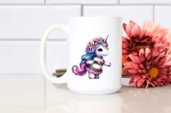 Colorful Baby Unicorn with Belly Dancer's Outfit PNG Product Image 2