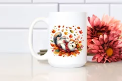 Colorful Cat Autumn Leaves PNG Product Image 2