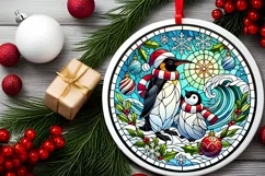 Round Christmas Ornament Sublimation|Clipart Product Image 1