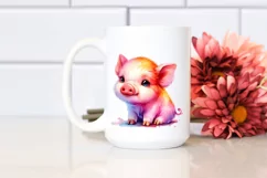 Cute Baby Pig in Style, PNG Product Image 2