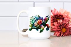 Abstract Vibrant Turtle with Flowers PNG Product Image 2