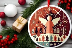 Round Christmas Ornament Sublimation|Clipart Product Image 1