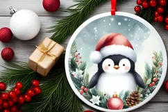Winter Penguin Ornament Sublimation PNG Product Image 2