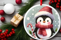 Winter Penguin Ornament Sublimation PNG Product Image 2