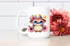 Cute Baby Owl with Sun es and Sun Hat | Clipart Product Image 2