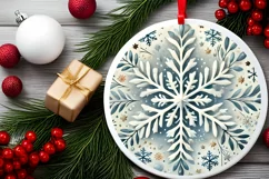 Round Christmas Ornament Sublimation|Clipart Product Image 1