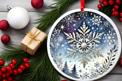 Round Christmass Ornament PNG Product Image 2
