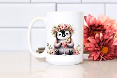 Young Penguin Adorned With Flowers Enjoying A Cocktail | Product Image 2