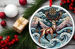 Round Christmas Ornament Sublimation|Clipart Product Image 1