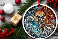 Round Christmas Ornament Sublimation|Clipart Product Image 1