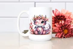 Cute Baby Dragon Sitting and Winking | Sublimation Clipart Product Image 2