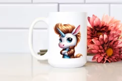 Colorful Baby Unicorn Johny Bravo | Sublimation | Clipart Product Image 2