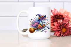Vibrant Halloween Unicorn with Broom | Sublimation Clipart Product Image 2