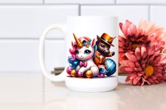 Colorful Baby Unicorn with Harlem Ballroom PNG Product Image 2