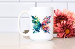 Abstract Vibrant Butterfly with Flowers PNG Product Image 2