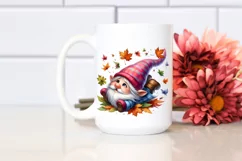 Colorful Gnome Autumn Leaves PNG Product Image 2