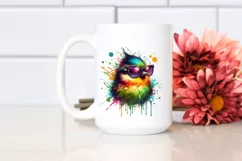 Quirky Bird in Sunglasses, Colorful Art Product Image 2