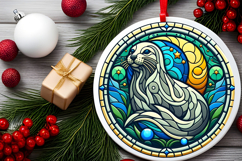 Round Christmass Ornament PNG Product Image 2