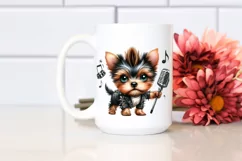 Watercolor Baby Yorkshire Terrier Punk Singer | Sublimation Product Image 2