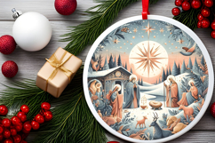 Round Christmass Ornament PNG Product Image 2