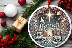 Round Christmas Ornament Sublimation|Clipart Product Image 2