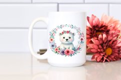 Colorful Watercolor Baby Polar Bear Frame | Clipart Product Image 2