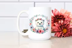 Colorful Watercolor Baby Polar Bear Frame | Clipart Product Image 2