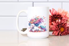 Colorful Unicorn with Spring Petals PNG Product Image 2