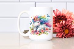 Colorful Unicorn with Spring Petals PNG Product Image 2