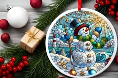 Round Christmas Ornament Sublimation|Clipart Product Image 1