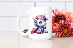 Watercolor Baby Unicorn Hero | Clipart Product Image 2