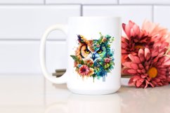 Abstract Vibrant Butterfly with Flowers PNG Product Image 2