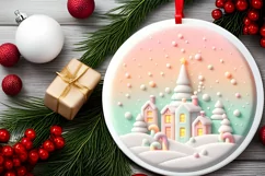 Pastel Christmas Candy Scene Sublimation PNG Product Image 2