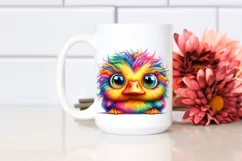 Colorful Baby Duck Crazy Eyes Clipart Product Image 2