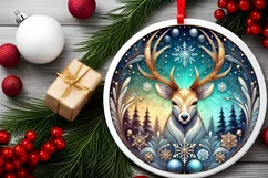 Round Christmas Ornament Sublimation|Clipart Product Image 1