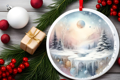 Round Christmass Ornament PNG Product Image 2