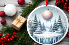 Round Christmass Ornament PNG Product Image 2