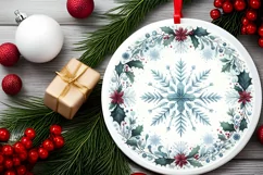 Round Christmas Ornament Sublimation|Clipart Product Image 2