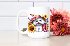 Bichon Frise with Sun Hat and Rain Boots Caricature-Like Product Image 2