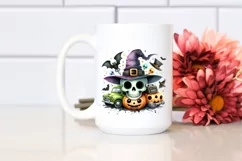 Funny Watercolor Skull | Sublimation Clipart Product Image 2